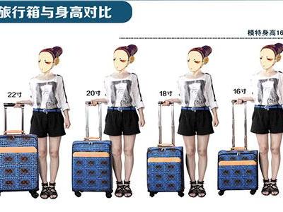 22寸拉杆箱尺寸规格表图片（20寸22寸行李箱比照图）