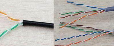 网线接法4根和8根的区别（四芯网线和八芯网线对接）